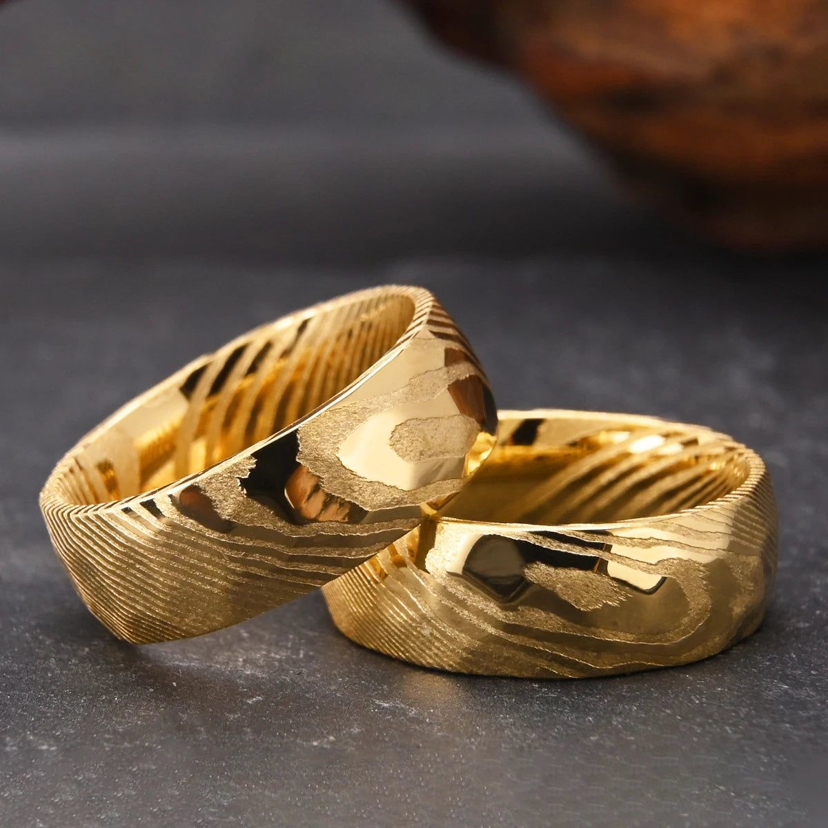 Hammered Damascus Ring