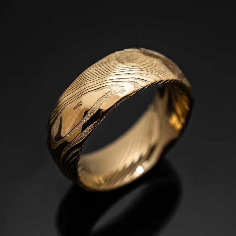 Hammered Damascus Ring
