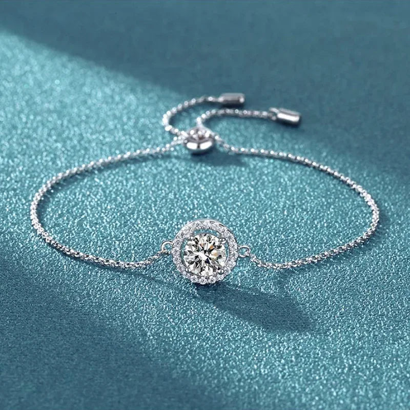 Moon Charm Moissanite Bracelet