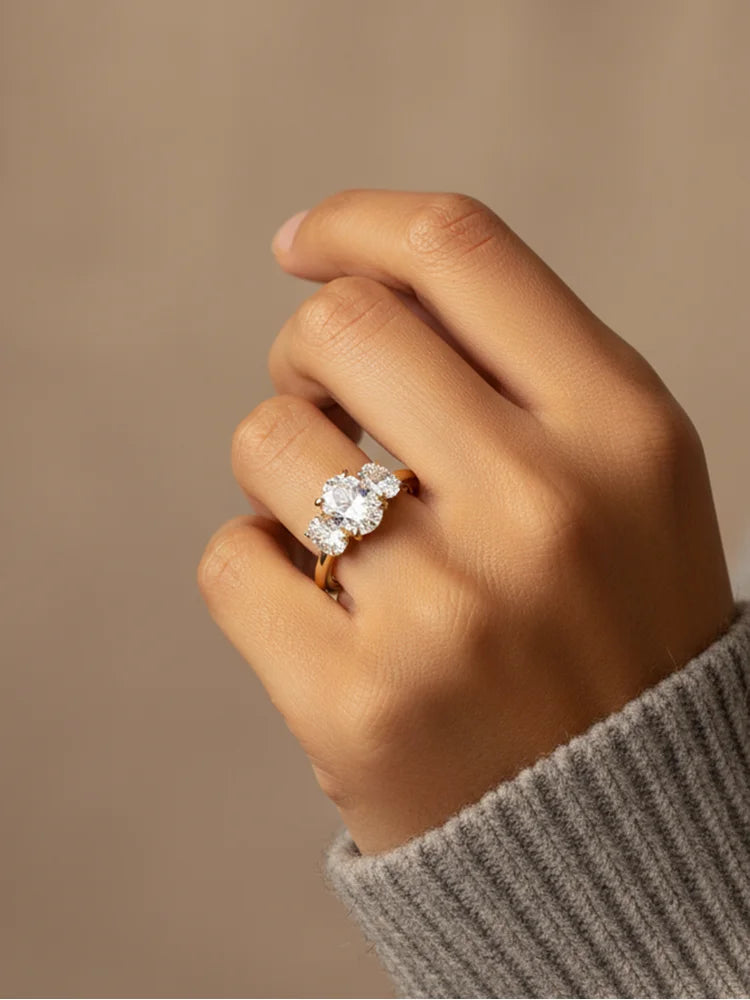 Triple Oval Zircon Ring