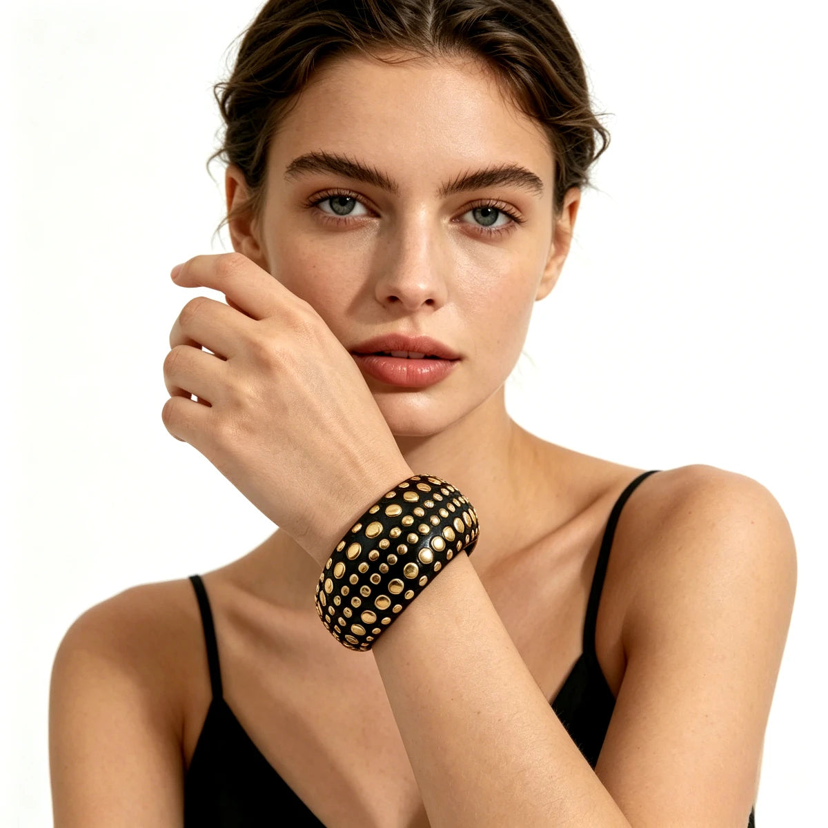 Black Resin Cuff Bracelet