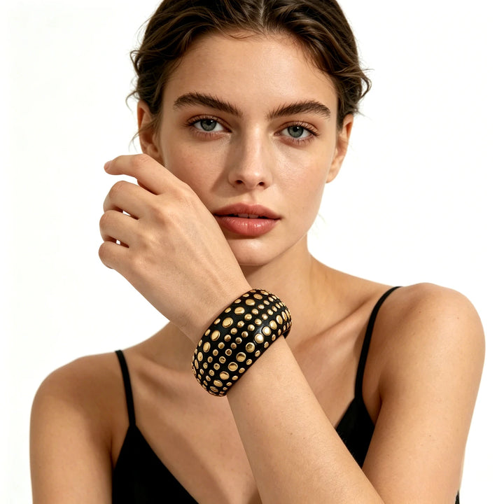 Black Resin Cuff Bracelet