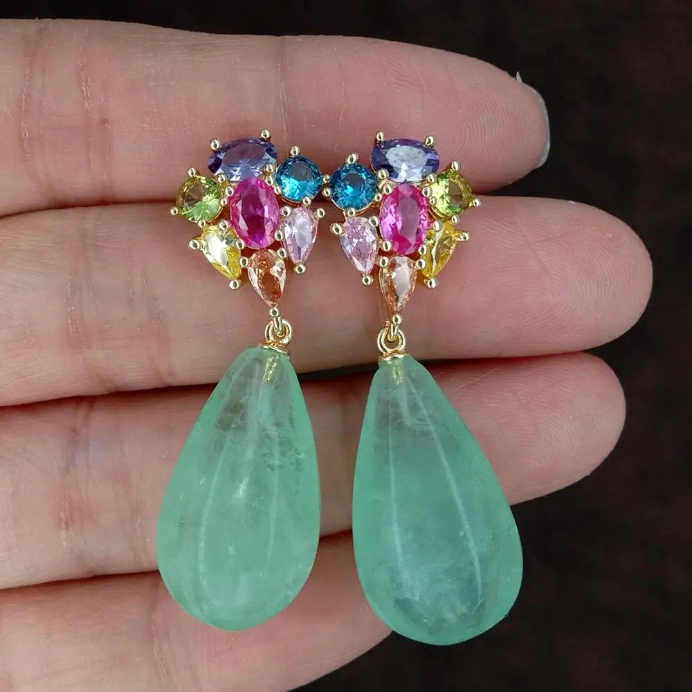 Fluorite Dangle Earrings