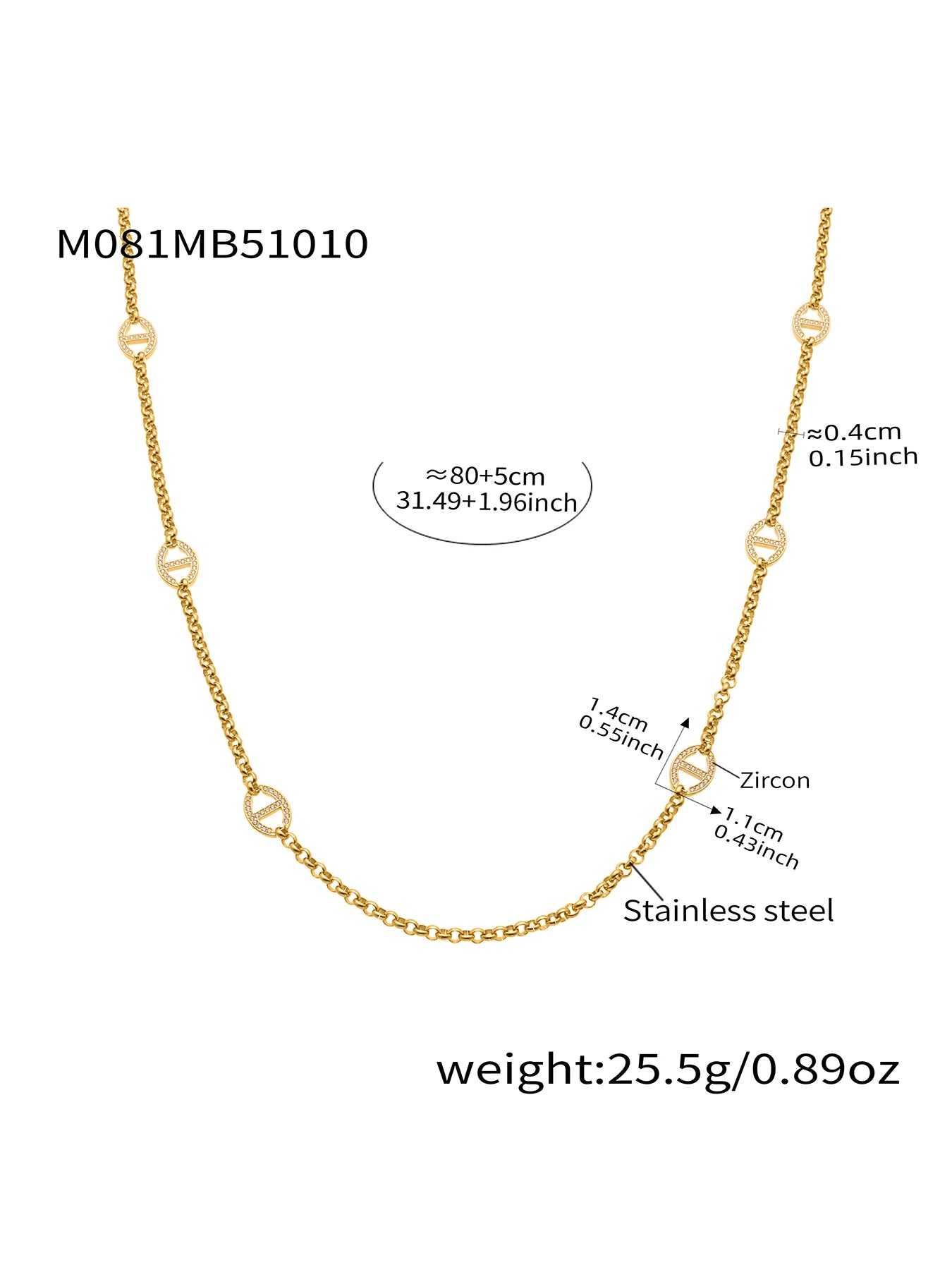 Zircon Chain Necklace