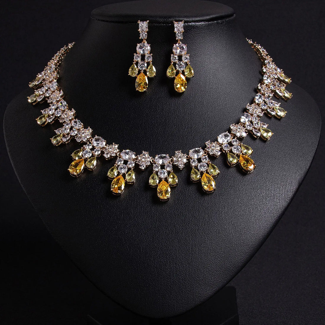 Yellow Crystal Jewelry Set