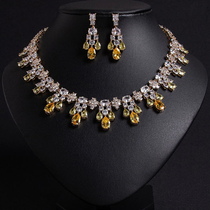 Yellow Crystal Jewelry Set