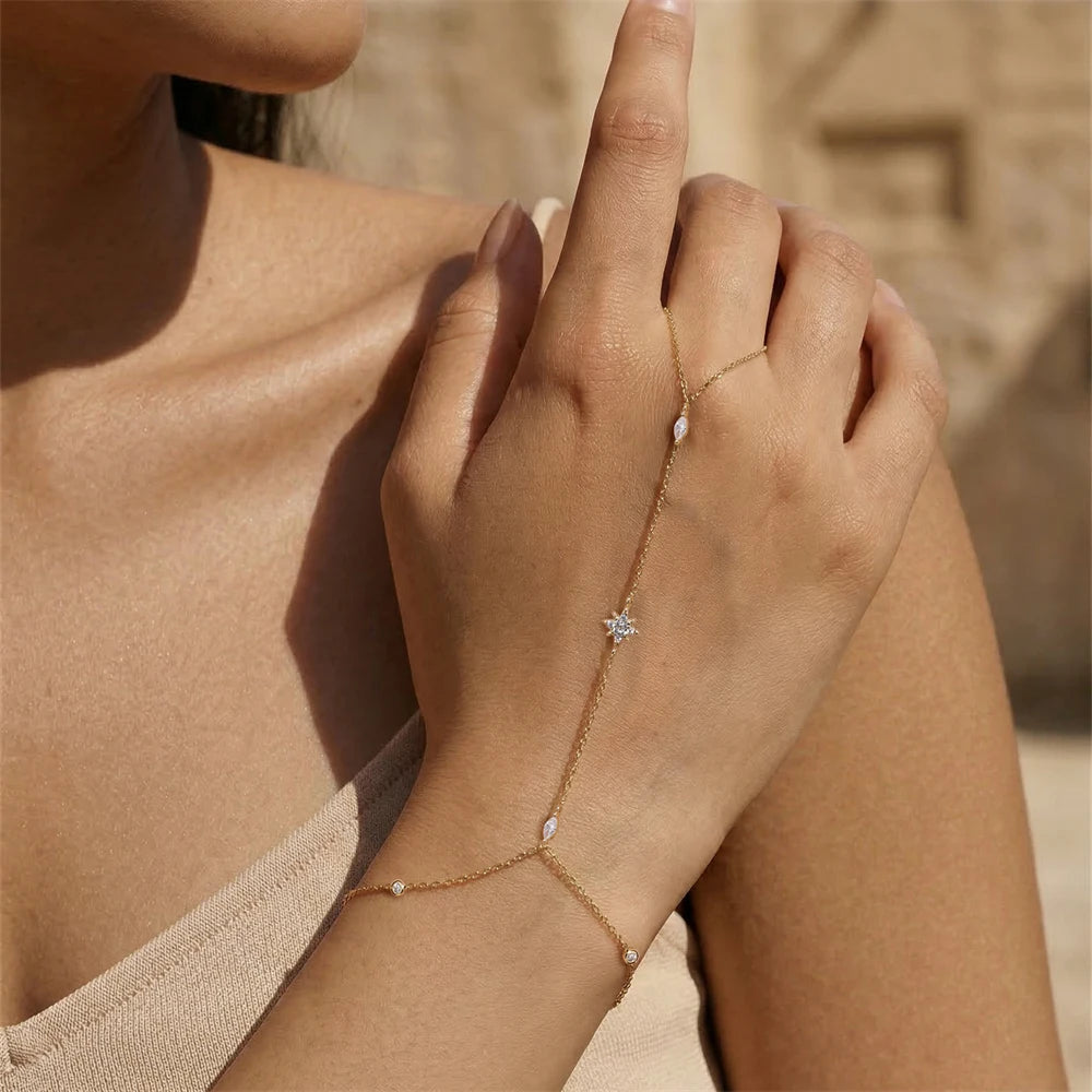 Sterling Hand Chain Bracelet