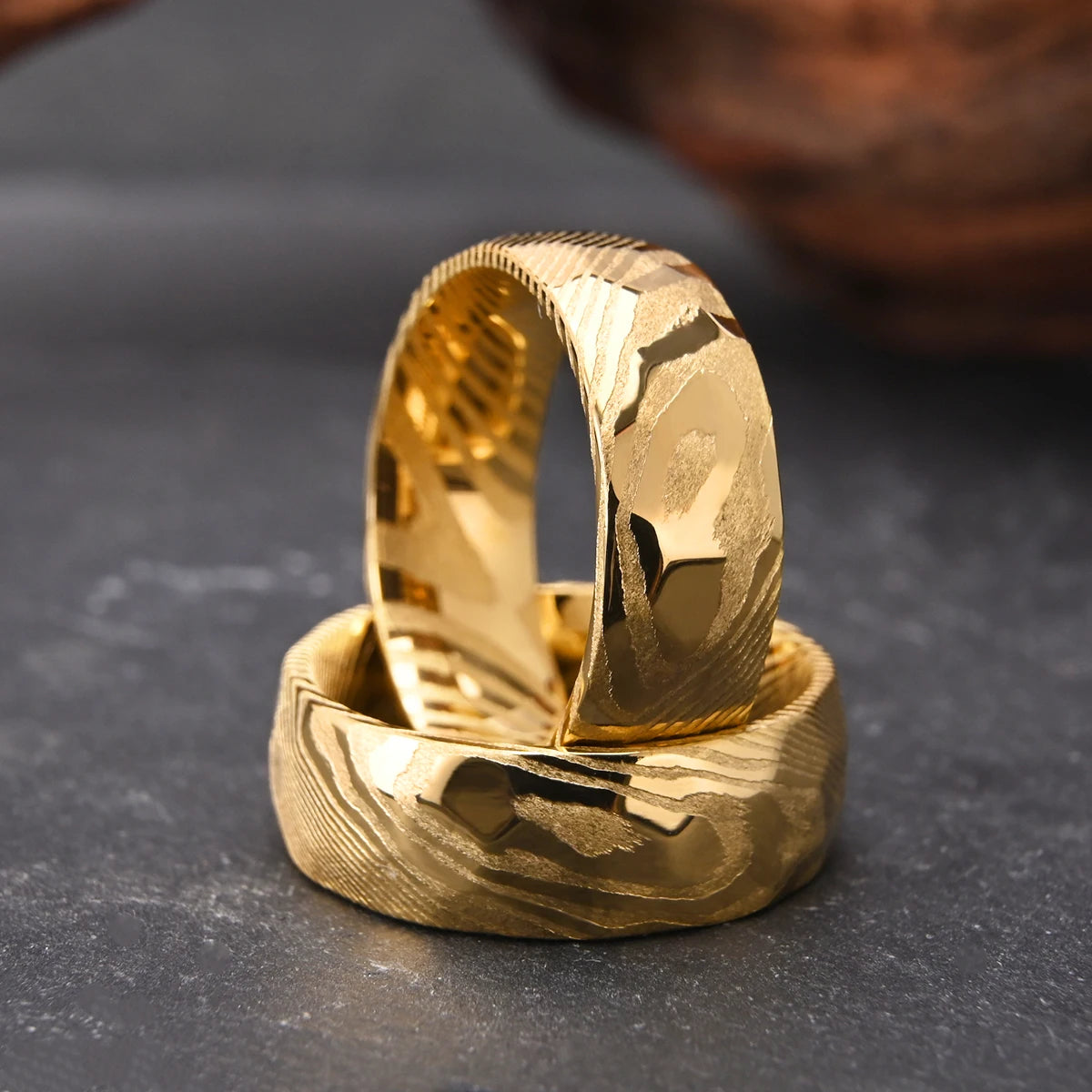 Hammered Damascus Ring