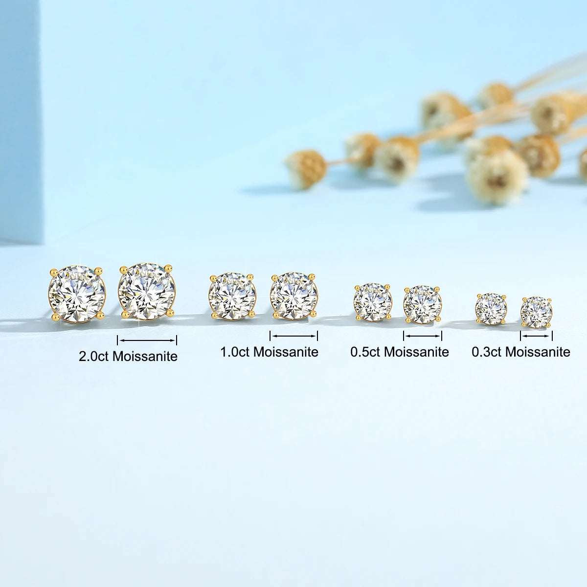 Gold Moissanite Earrings