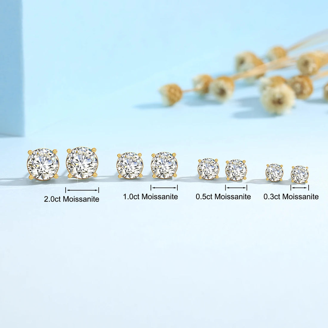 Gold Moissanite Earrings