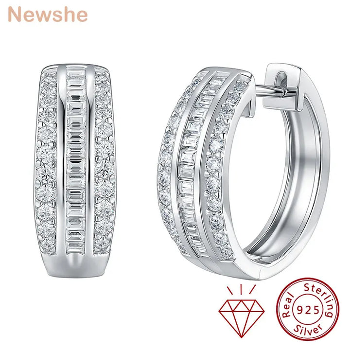 Emerald Moissanite Hoops