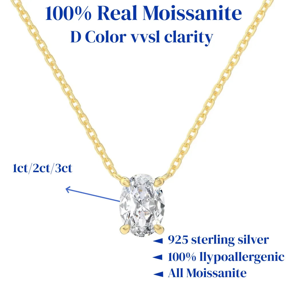 Oval Solitaire Necklace