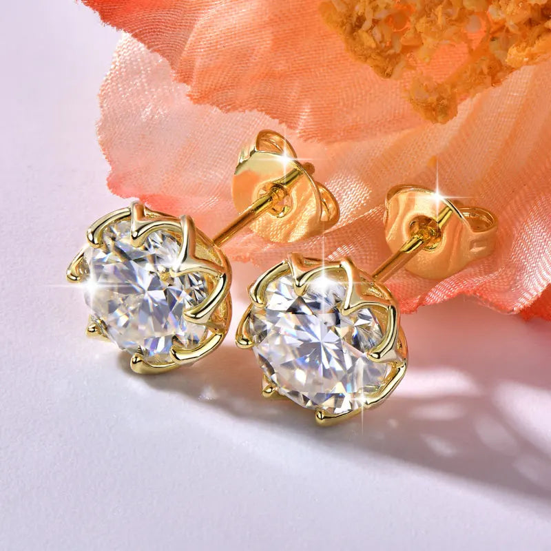 Flower Moissanite Earrings