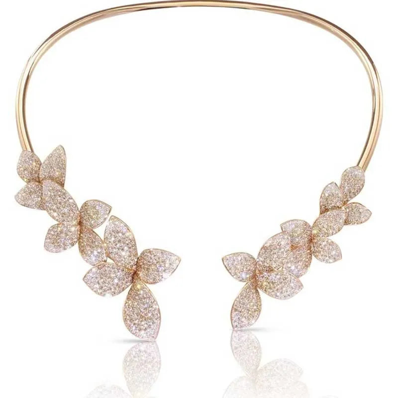 Floral Rhinestone Choker