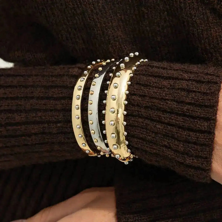 Layered Geometric Bracelet Set