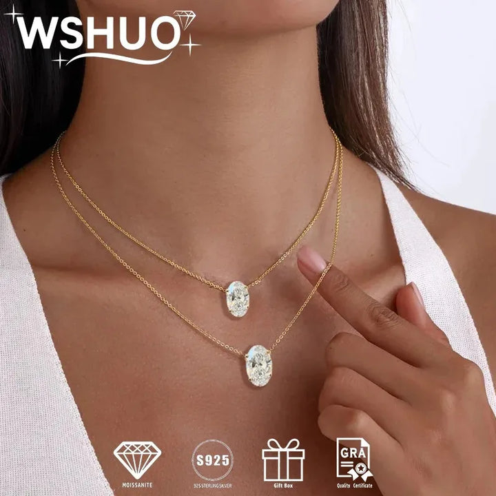 Oval Solitaire Necklace