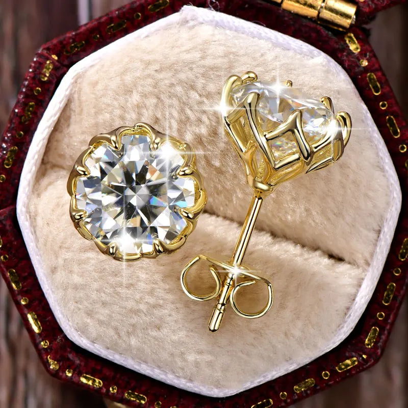 Flower Moissanite Earrings